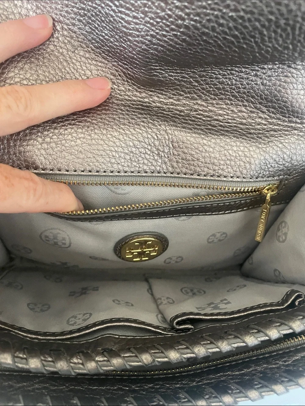 Tory Burch Marion crossbody Metallic finish Excellent condition